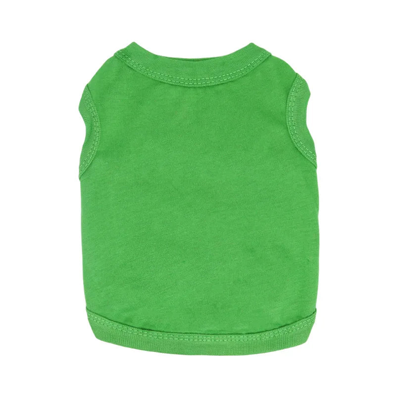 Soft Cotton Blank Dog Shirt, Breathable Spring Summer Pet Apparel, Lightweight Plain Dog T Shirt for Small to Large Dogs