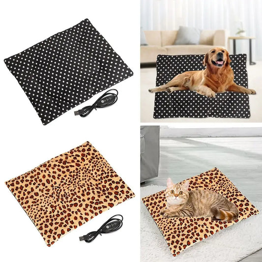 Pet Heating Pad Electric Blanket Dog And Cat Bed Mat Warming USB Blanket Washable Pad Warmer Soft Plush Winter Cat Puppy - Play Paws Toys