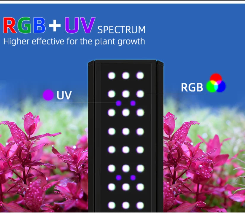 WEEK AQUA M Series RGB+UV Freshwater Planted Growing Light Water Grass Lamp Bluetooth for Aquatics Plants Aquarium