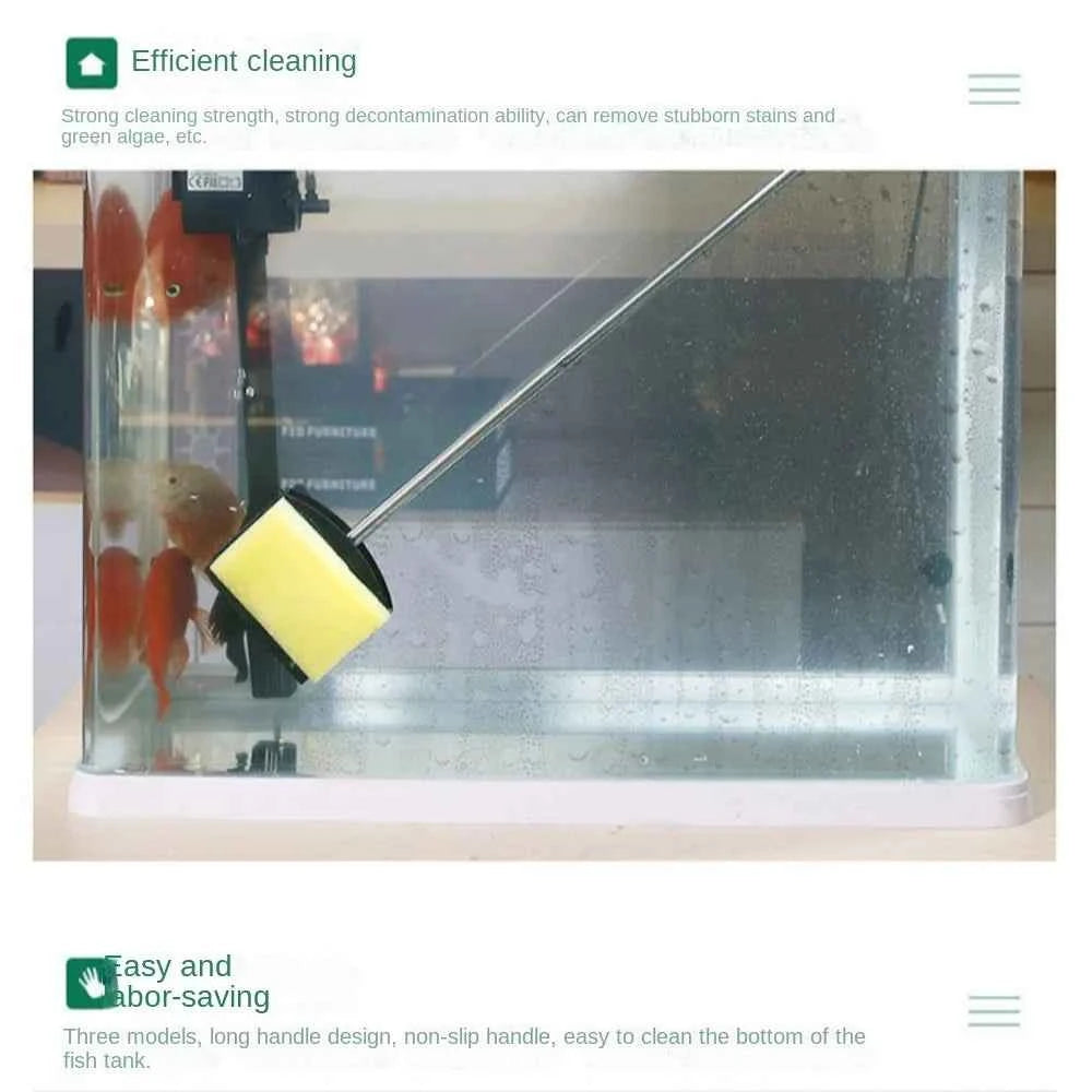 Tools Aquarium Fish Tank Cleaning Brushes High Quality Scrubber Window Algae Scraper Long Handle Sponge Accessories