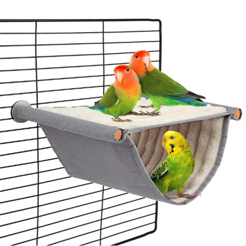 Winter Warm Bird Nest House Shed Hut Hanging Hammock Finch Cage Plush Fluffy Birds Hut Hideaway for Parrot Bird Cage Accessories
