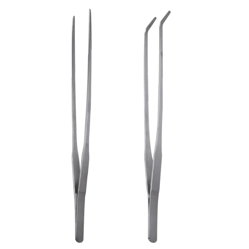 Stainless Steel Aquarium Tweezers Pliers Fish Tank Plant Aquascape Tools Straight Curved Forceps Clip Aquatic Feeding Tongs 27cm