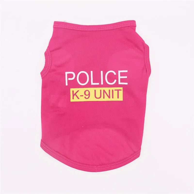 100% Cotton Pet Clothes Cool Cat SECURITY Costume for Cats Small Dogs Spring & Summer Puppy Kitty Cat Vest Top T Shirt Clothing