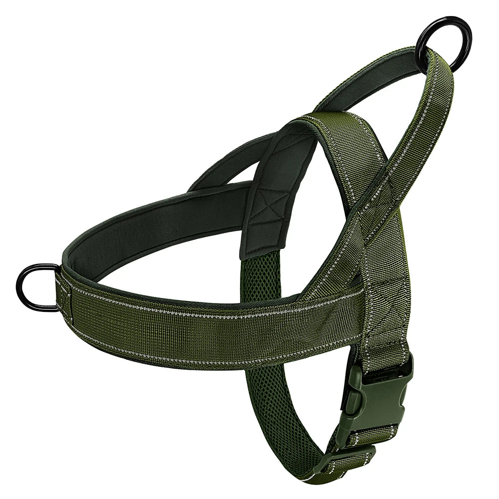 Reflective No Pull Nylon Dog Harness Adjustable Pet Walking Training Harness Vest For Medium Large Dogs Pitbull German Shepherd