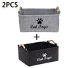Stylish Felt Pet Toy Storage Basket - Durable Organizer for Cat & Dog Toys, Dirty Clothes, and Cleaning Supplies - Letter Print - Play Paws Toys