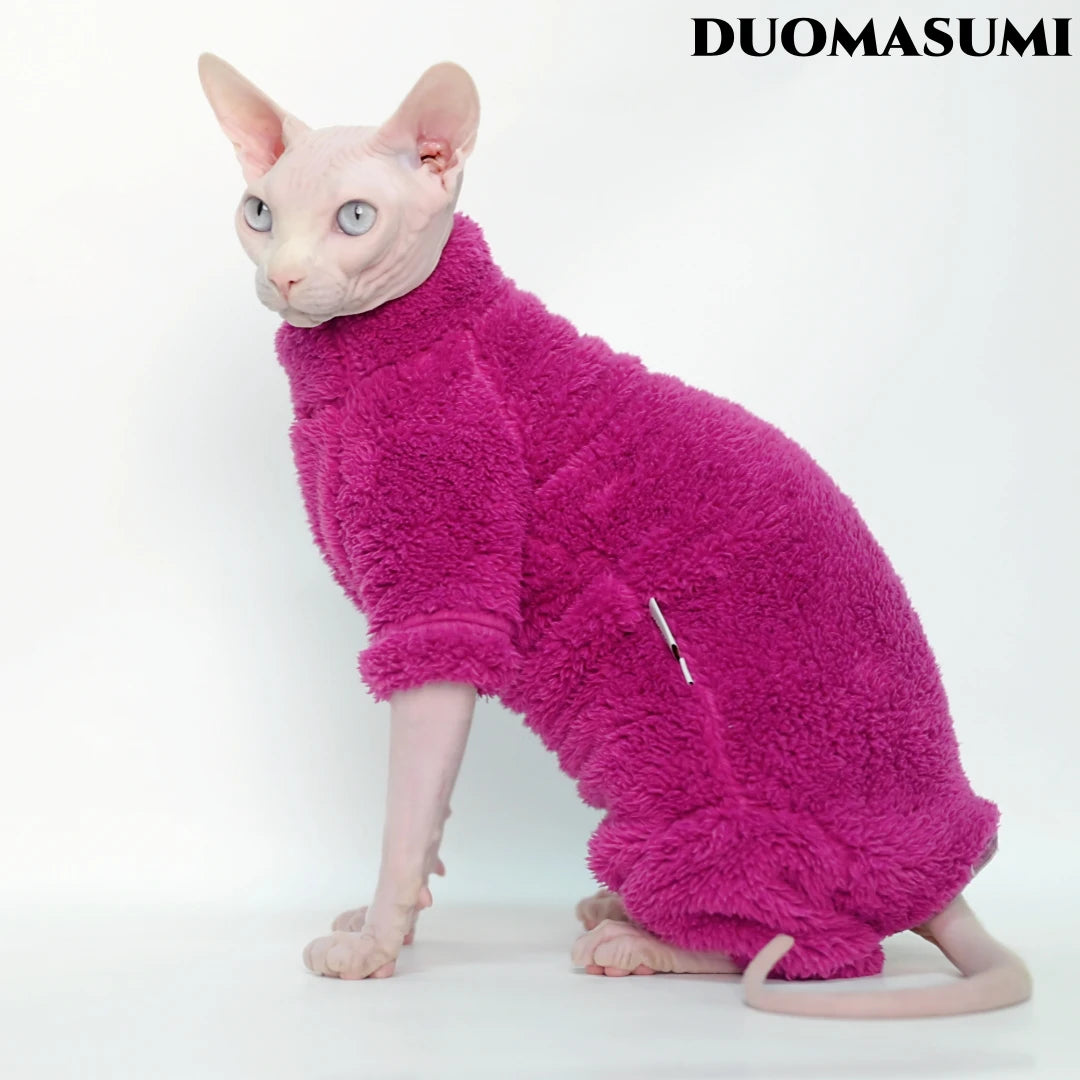 Winter Warm Sphynx Cat Clothes Four Legs Outfit for Hairless Cats Sizes for Devon Rex Abyssinian Cornish - Play Paws Toys