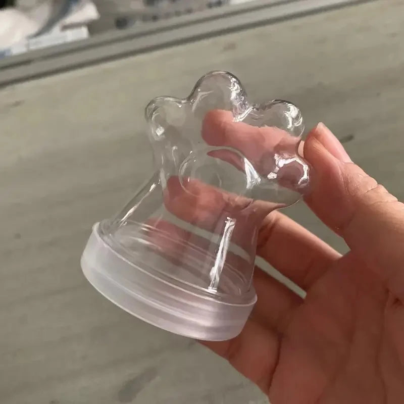Transparent Pet Fur Keepsake Bottle Pet Cat Hair Storage Jar Kawaii Cat Paw Shape Candy Jars  Multi-purpose Pet Memorial Gift - Play Paws Toys