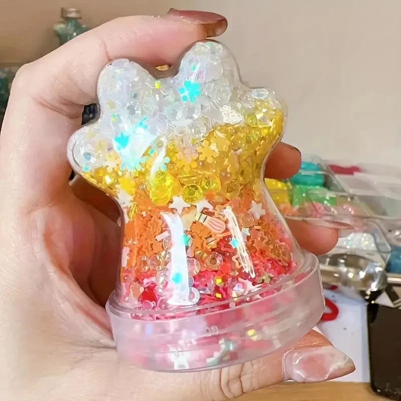 Transparent Pet Fur Keepsake Bottle Pet Cat Hair Storage Jar Kawaii Cat Paw Shape Candy Jars  Multi-purpose Pet Memorial Gift - Play Paws Toys