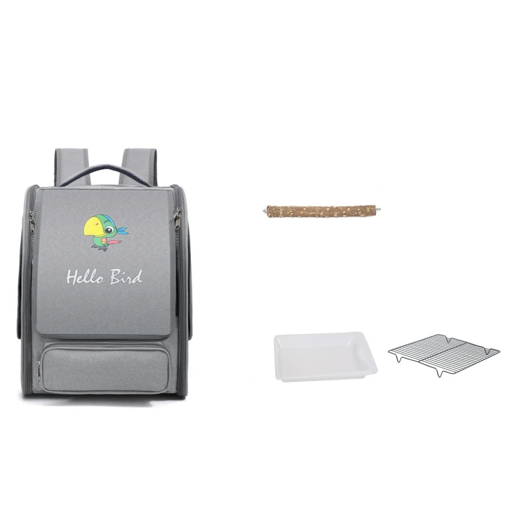 Portable Bird Carrier Bird Backpack Bag with Perch and Tray for Parrots Parakeets Cockatiels Pets Travel Large space Bird Cage