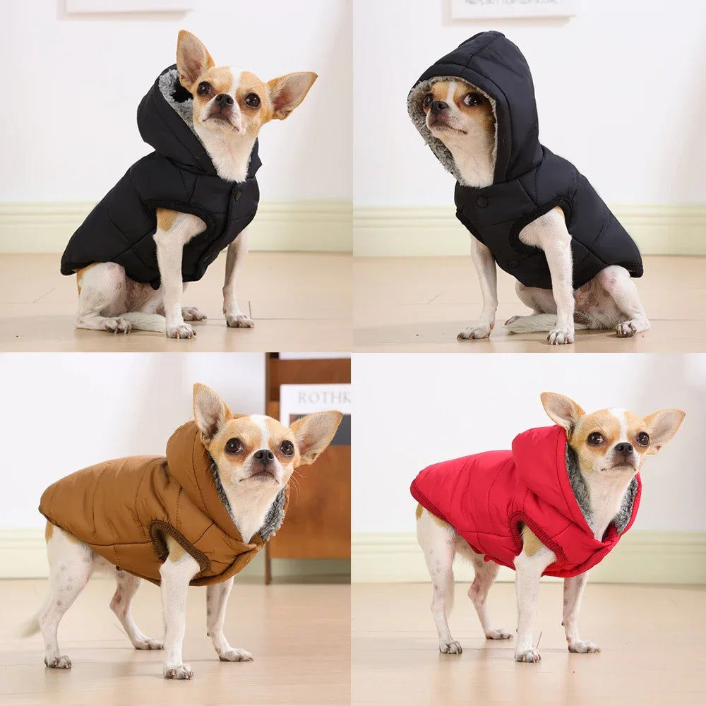 Warm Cats Hoodie Coat For Small Medium Cats Dog Winter Cozy Fleece Puppy Kitten Jacket Clothes Windproof Pet Pug Sphynx Costume - Play Paws Toys