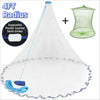American Saltwater Fishing Cast Net for Bait Trap Fish 3/4/5/6/7/8/9/10ft Radius Casting Nets with Heavy Duty Zinc Sinker Weight