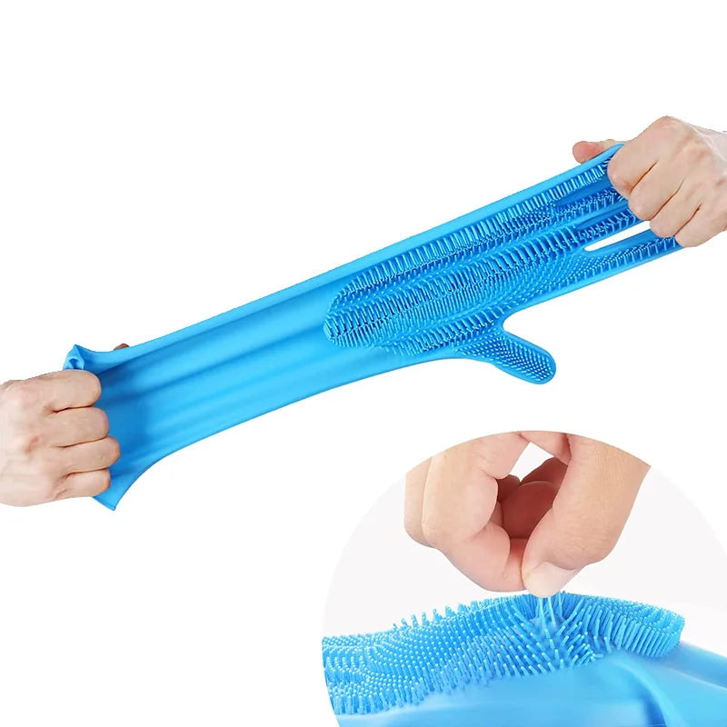 Pet Grooming Gloves Dog Cat Bathing Cleaning Glove Shampoo Scrubber Clean Soft Silicone Hair Removal Glove Hand Skin Protection