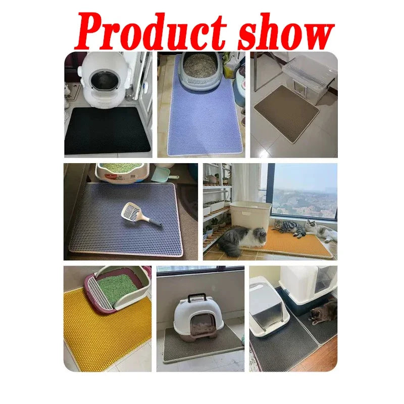 Large Size Cat Litter Mat Waterproof Pet Toilet Cat Litter Trapping Mat Non Slip Double Layer Cats Litter Box Pad Pet Product