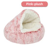 Autumn and Winter soft plush pet bed and pet bed Winter warm and cold plush comforter nest Shell cat nest semi-enclosed cat nest - Play Paws Toys
