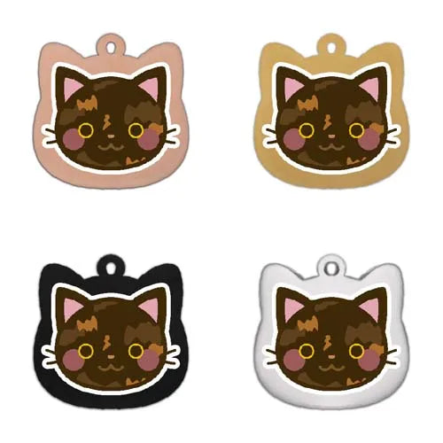 Cute Personalized Cat Tags Stainless Steel Colored Pattern Pets Cat Name Tags Pendant Engraved Keyring Kitten Accessories