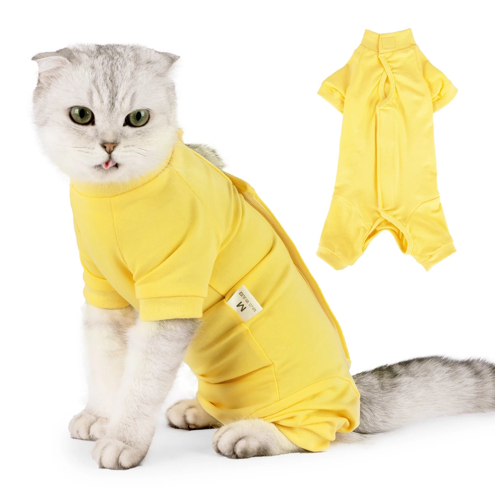 Cat Surgical Recovery Suit for Male Female Cat,Abdominal Wounds Cone E-Collar Alternative Anti-Licking Pet Recovery Suit