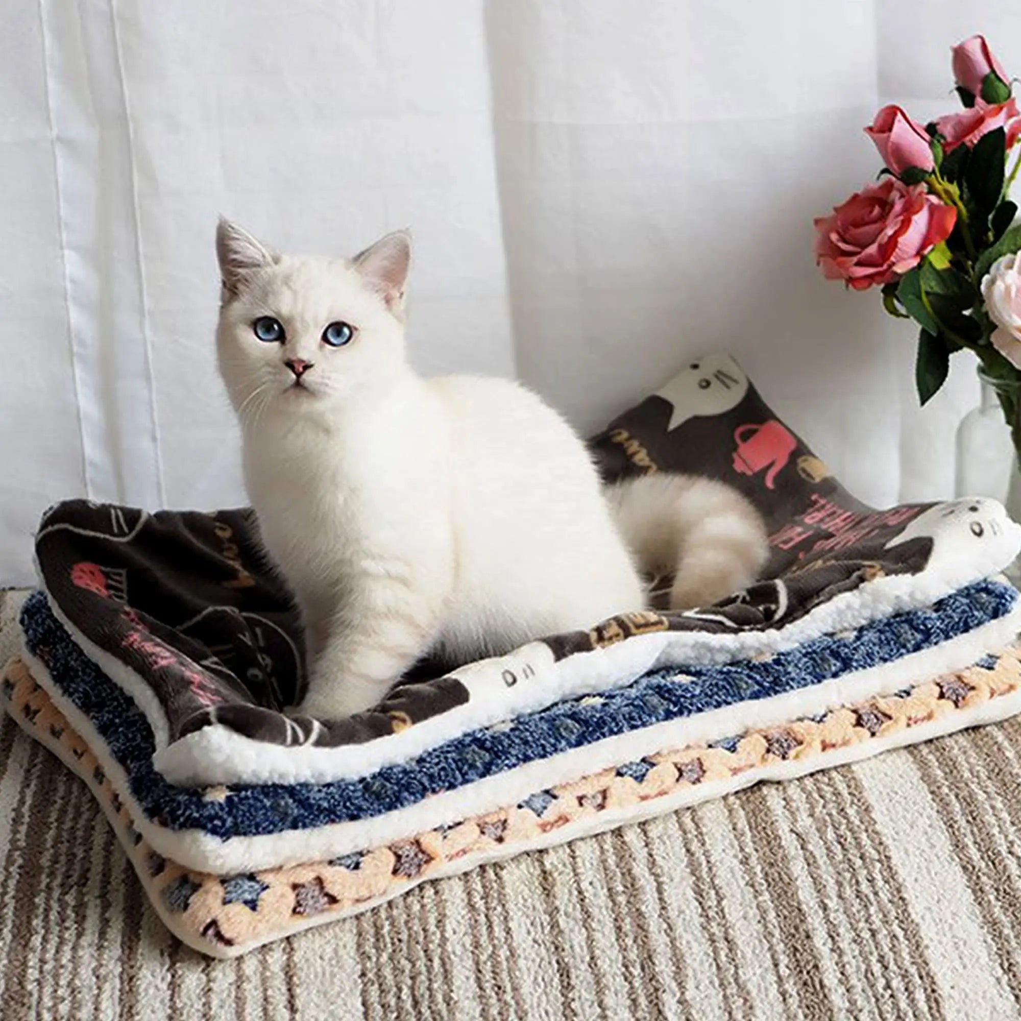 Large Size Flannel Dog Bed Thicken Cat Bed Sleeping Mat Dog Mat Blanket For Puppy Kitten Dog Bed Rug for Small Medium Large Dog - Play Paws Toys