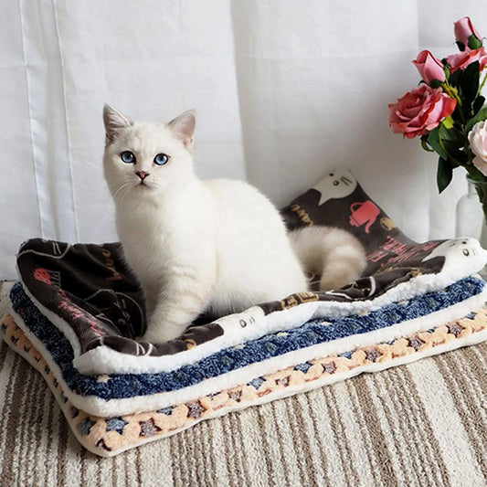 Large Size Flannel Dog Bed Thicken Cat Bed Sleeping Mat Dog Mat Blanket For Puppy Kitten Dog Bed Rug for Small Medium Large Dog - Play Paws Toys