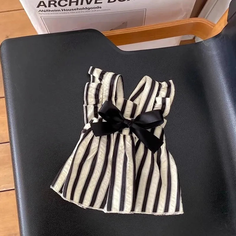 Cute Pet Dog Dress Dot Dog Summer Clothes Puppy Skirt Chihuahua Bichon French Bulldog Clothing Thin Girl Dog Costume Cat Dresses