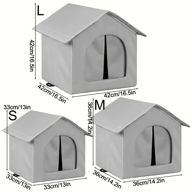 KEMORELA Stray Cat Bed Warmer - 3 Sizes of Comfortable Room-Shaped Shelter for Cats & Dogs, Durable Oxford Cloth, All-Season - Play Paws Toys