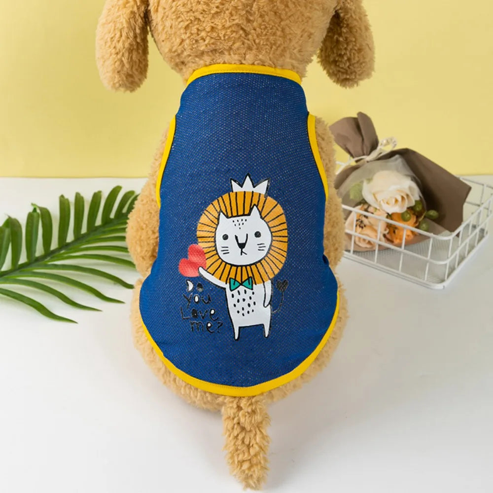 Cute Summer Polyester Fibre Cool Breathable Cat Costume Cat T-shirt Puppy Vest Dog Clothes