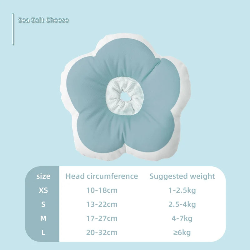 HOOPRT Cat Flower Elizabeth Cotton Neck Pet Collar Adjustable Anti-Bite Surgery Cute Solar Flower Neck Cone Beauty Head Cover
