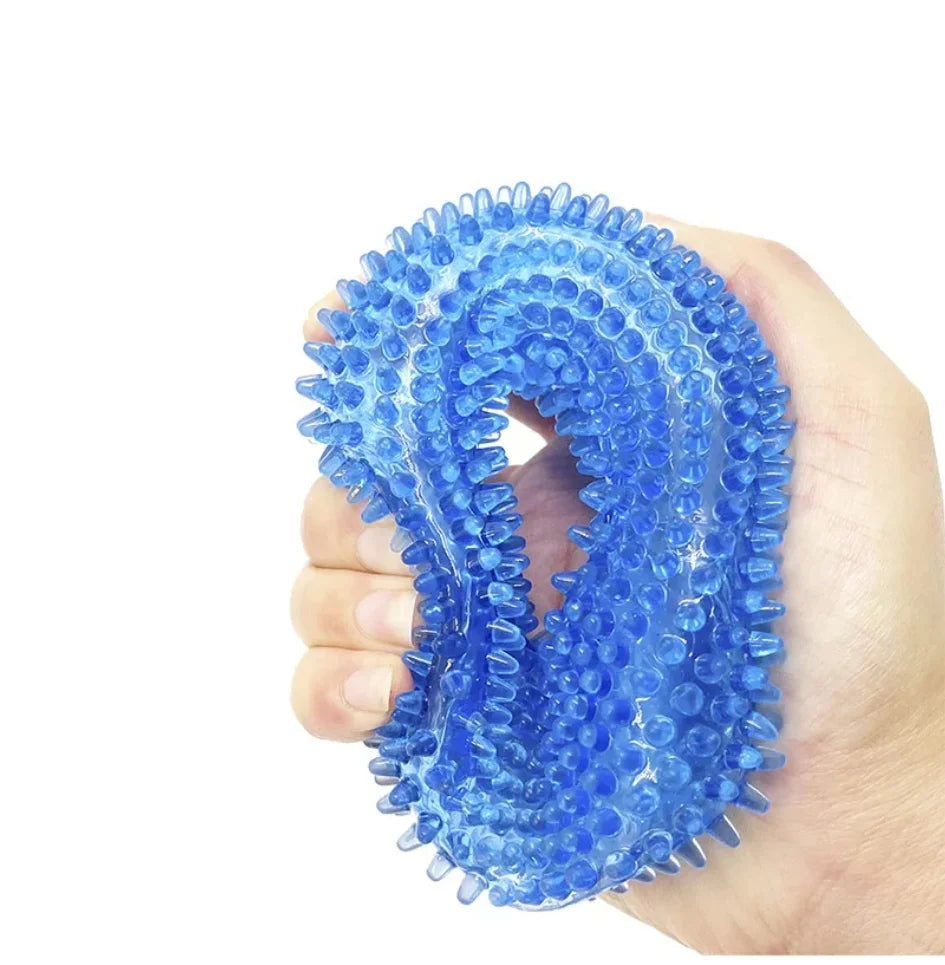 Squeaky Pet Dog Interactive Chew Toy Puppy Bite Resistant Thorn Barbed Tooth Cleaning Toy TPR Molar Chew Toys for Dogs