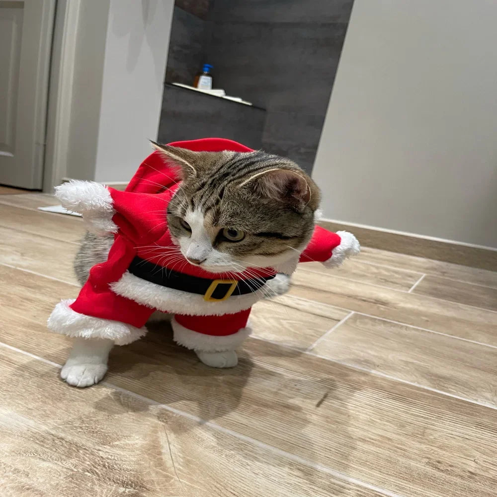 Christmas Dog Santa Claus Outfits For Small Medium Dogs Funny Cosplay Costume Cat Clothing Dressed Up Yorkshire Pug Pet Clothes