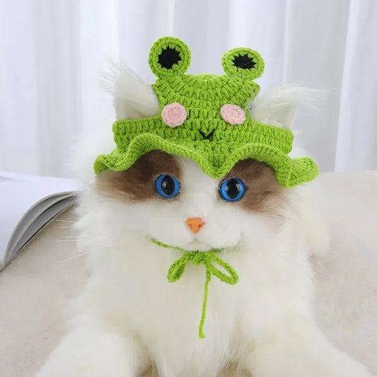 Cat Hats for Pets Handmade Cat Hat Elastic Woven Cap Pet Party Role Playing Headwear Party Photography Props Decoration Cat Acce - Play Paws Toys