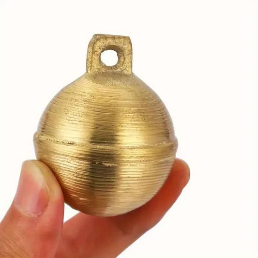Vintage Brass Livestock Bell for Cattle Sheep & Horses - Loud Retro Copper Bell with Hammered Texture Durable Metal Design
