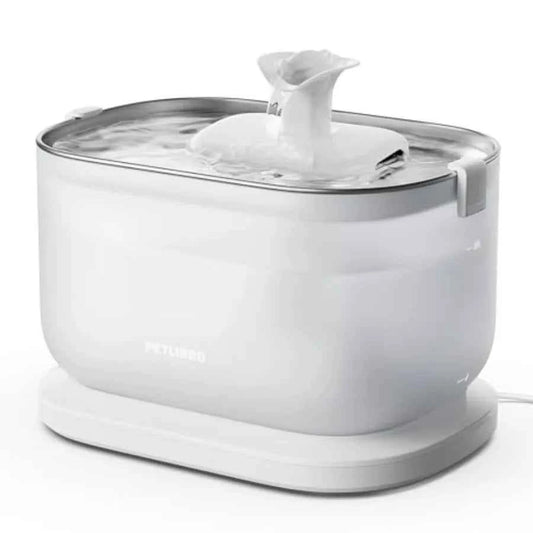 Cat Water Fountain Stainless Steel Tray, Wireless Pump Cat Fountain, Ultra Quiet Pet Water Fountain, 2.5L Automatic Water Dispe