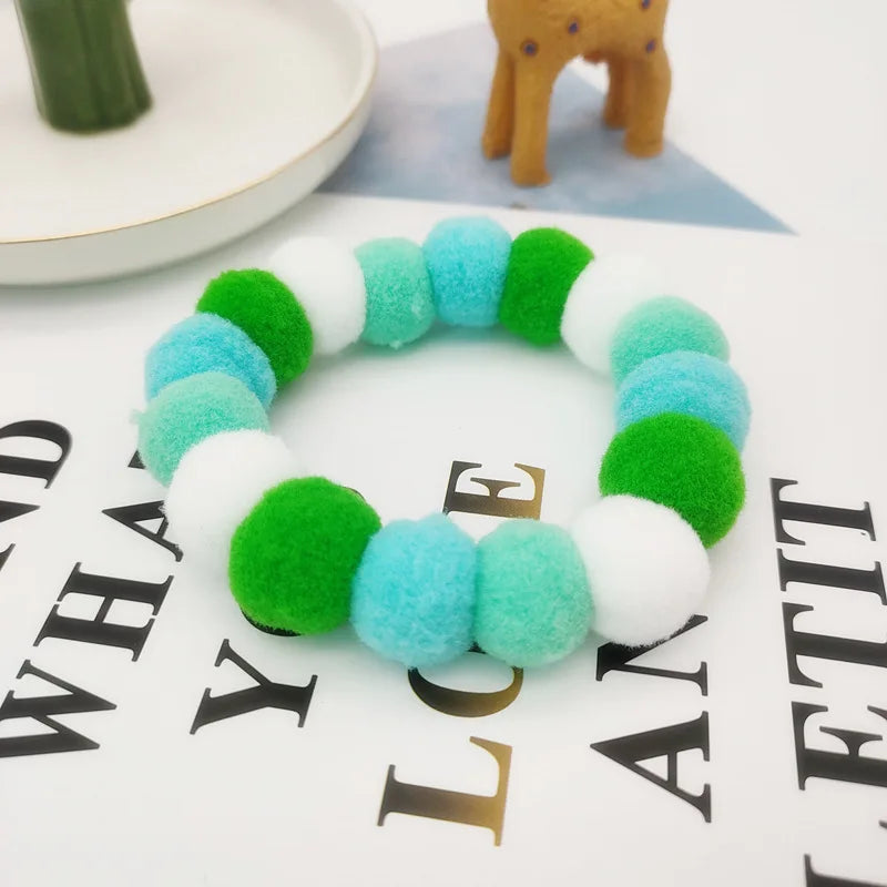 Pet Dog Bow Tie Rainbow Flower Hair Ball Necklace Cat Collar Pet Dog Cat Bowties Neckties Dog Grooming Accessories