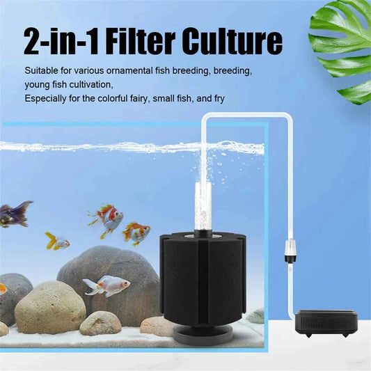 5 Sizes Aquarium Fish Tank Air Pump Bio Sponge Filter&Replaceable Biochemical Cotton Filtration Oxygenation Bacteria Cultivation