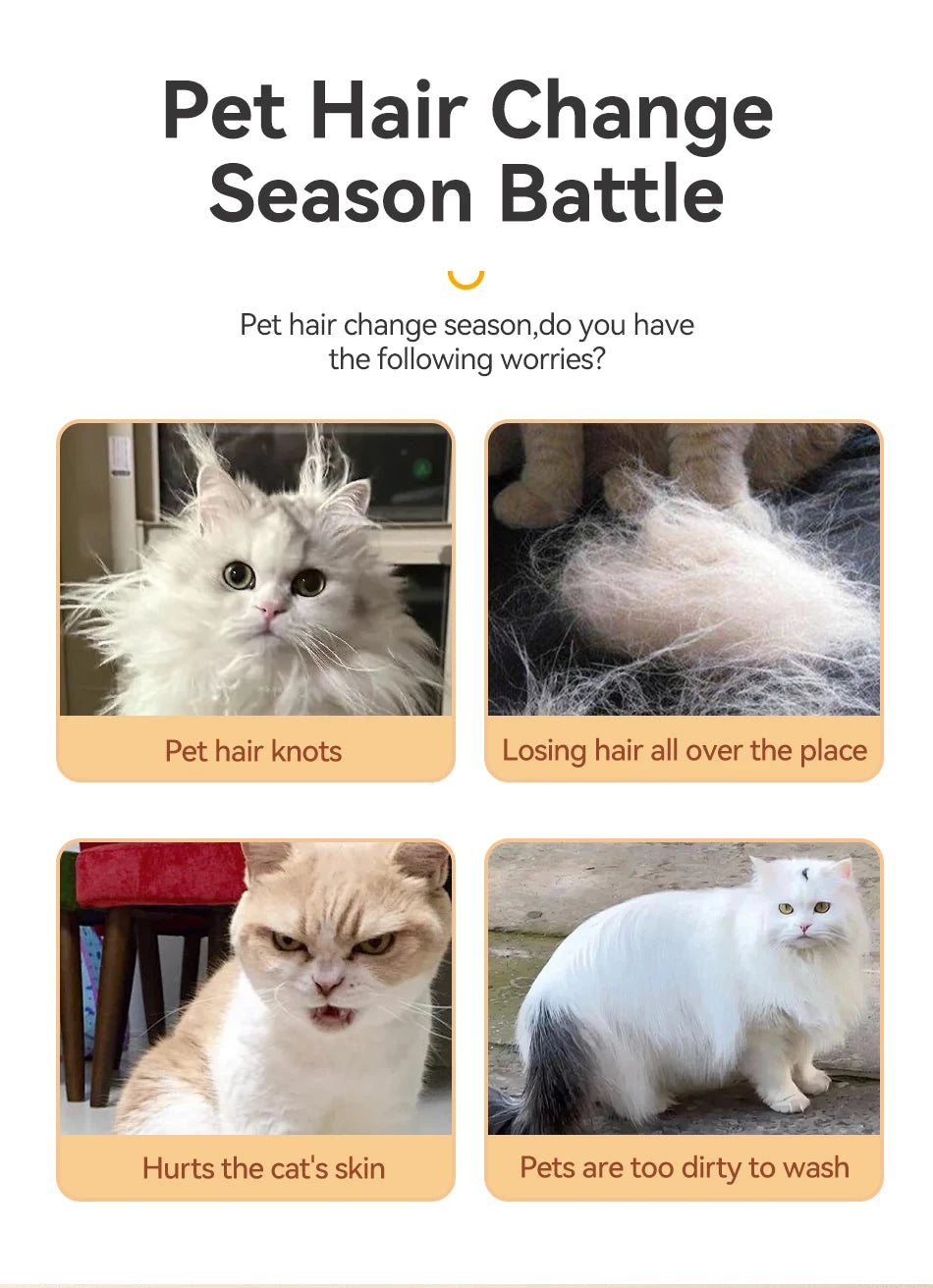 ROJECO Cat Steam Brush Pet Hair Comb Electric Sprayer Cat Hair Brushes for Massage Wireless Cat Dog Hair Brush Grooming Supplies