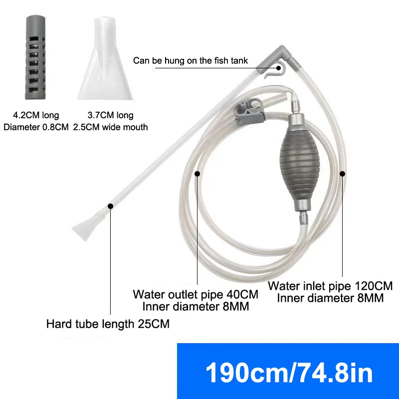1Set Fish Tank Water Changer Aquarium Cleaner Manual Water Changer Handheld Vacuum Siphon Pump Cleaner Fish Tank Cleaning Tools