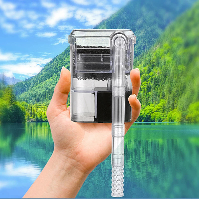 Wall-hanging Filter For Fish Tanks USB plug Mini Aquarium Filter Pump 250H/L Suitable For Fish Tanks Below 30cm,2.5W DC 5V