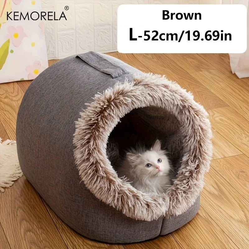 KEMORELA Cat Bed Comfortable Pet Sleeping Bed, Portable Cat Bed Warm And Thickened Pet Bed With Handle Portable Cat Bed - Play Paws Toys