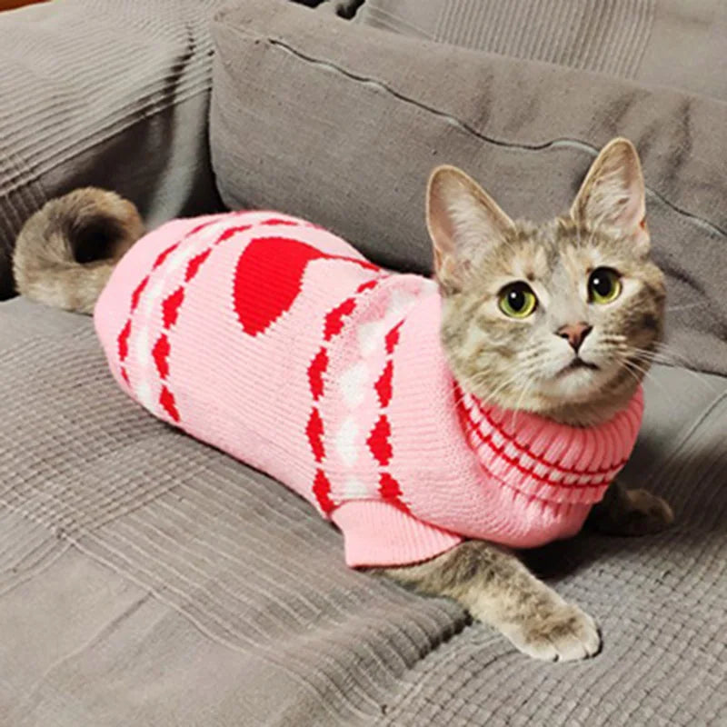 Cute Sphynx Cat Sweater Pullover Winter Warm Pet Clothes for Cats Kedi Kitten Costume Puppy Clothing Mascotas ropa para gatos - Play Paws Toys