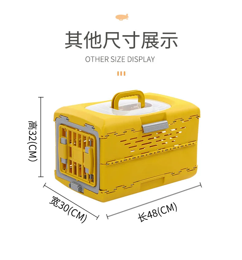 Pet Supplies Car Portable Cat Cage Portable Foldable Flight Case Breathable Kennel For Outing Pet Check-in Box - Play Paws Toys