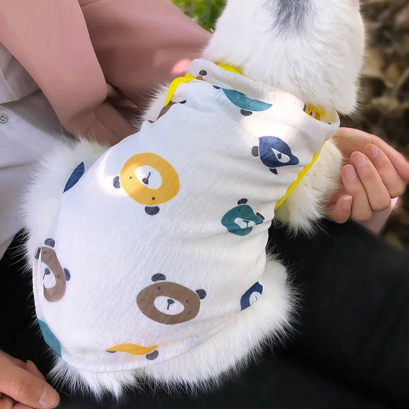 Sunscreen Clothes for Cats Summer Pet Vest Cute Print Cat Puppy Clothing Ultra-thin Breathable Kitten Pullover ropa para gatos