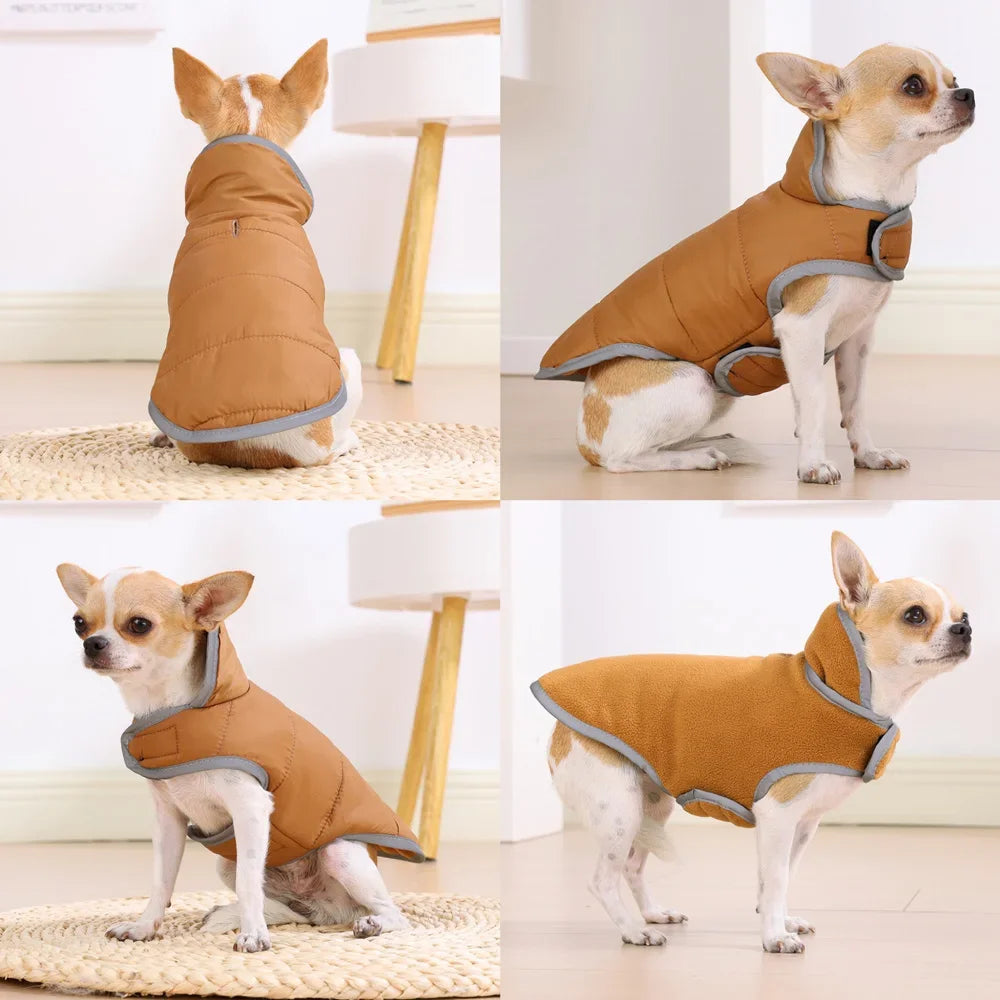 Reversible Pet Cat Clothes For Small Medium Dogs Cats Winter Warm Dog Jacket Reflective Kitten Costume Sphynx Bulldog Clothing - Play Paws Toys