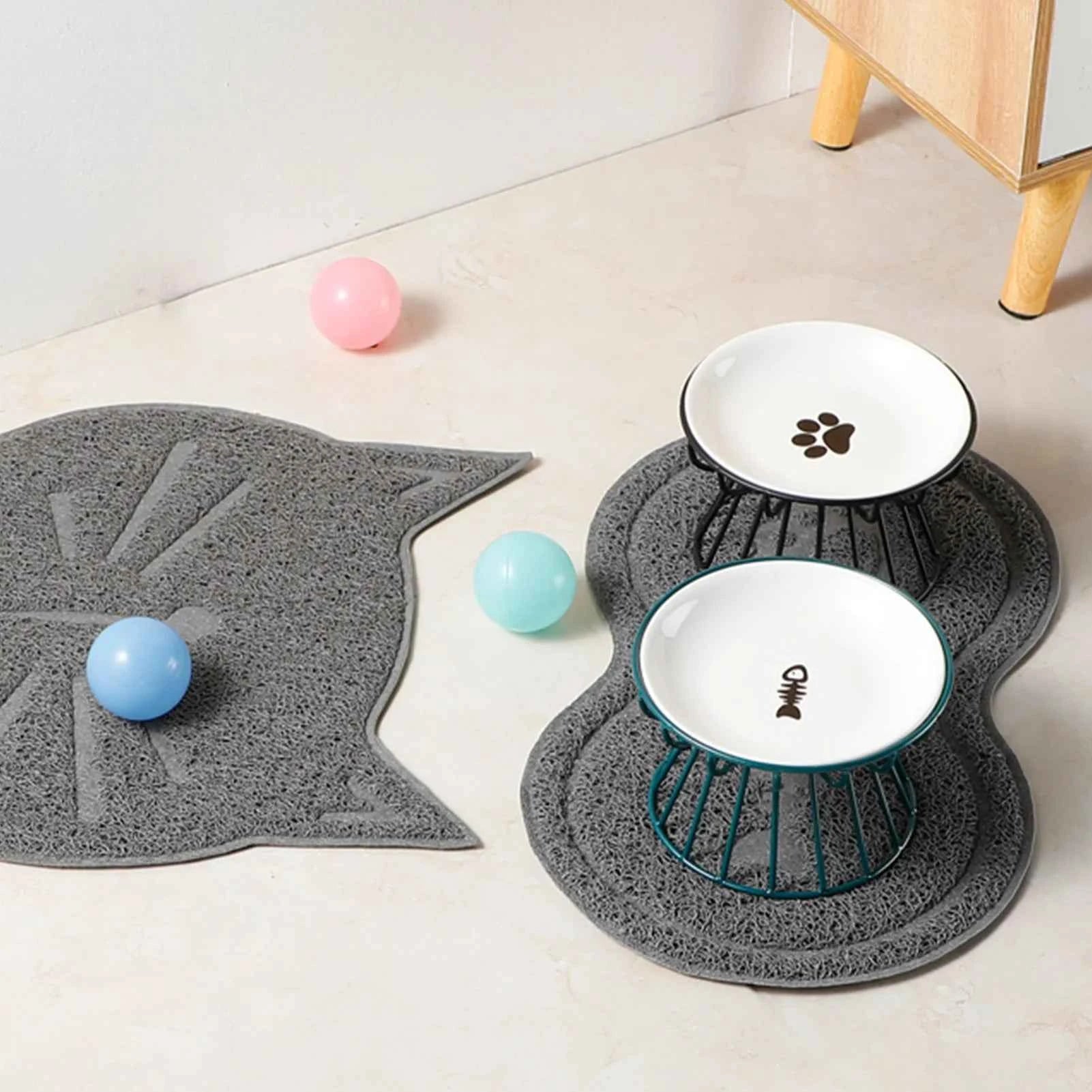 1pcs Ceramic Cat Food Bowl Wide  Safe Pets Water Food Bowls Non Slip Shallow Dish for Kitten Puppy Food Water Feeding