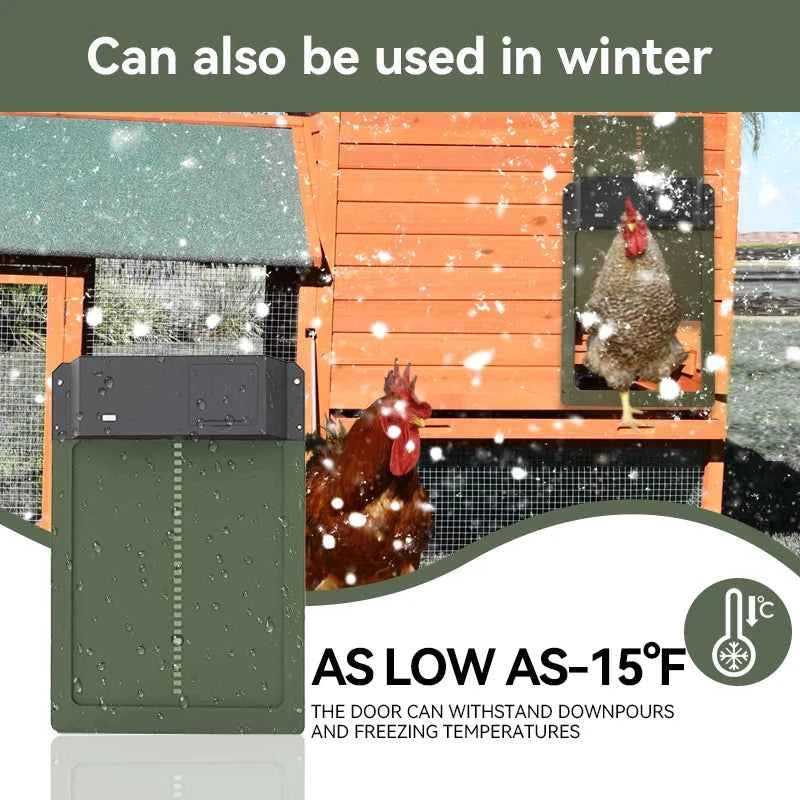 Automatic Chicken Coop Door Opener Battery Powered Light Sense Control Waterproof Pet Flap Accessories Upgrade ABS House Gate