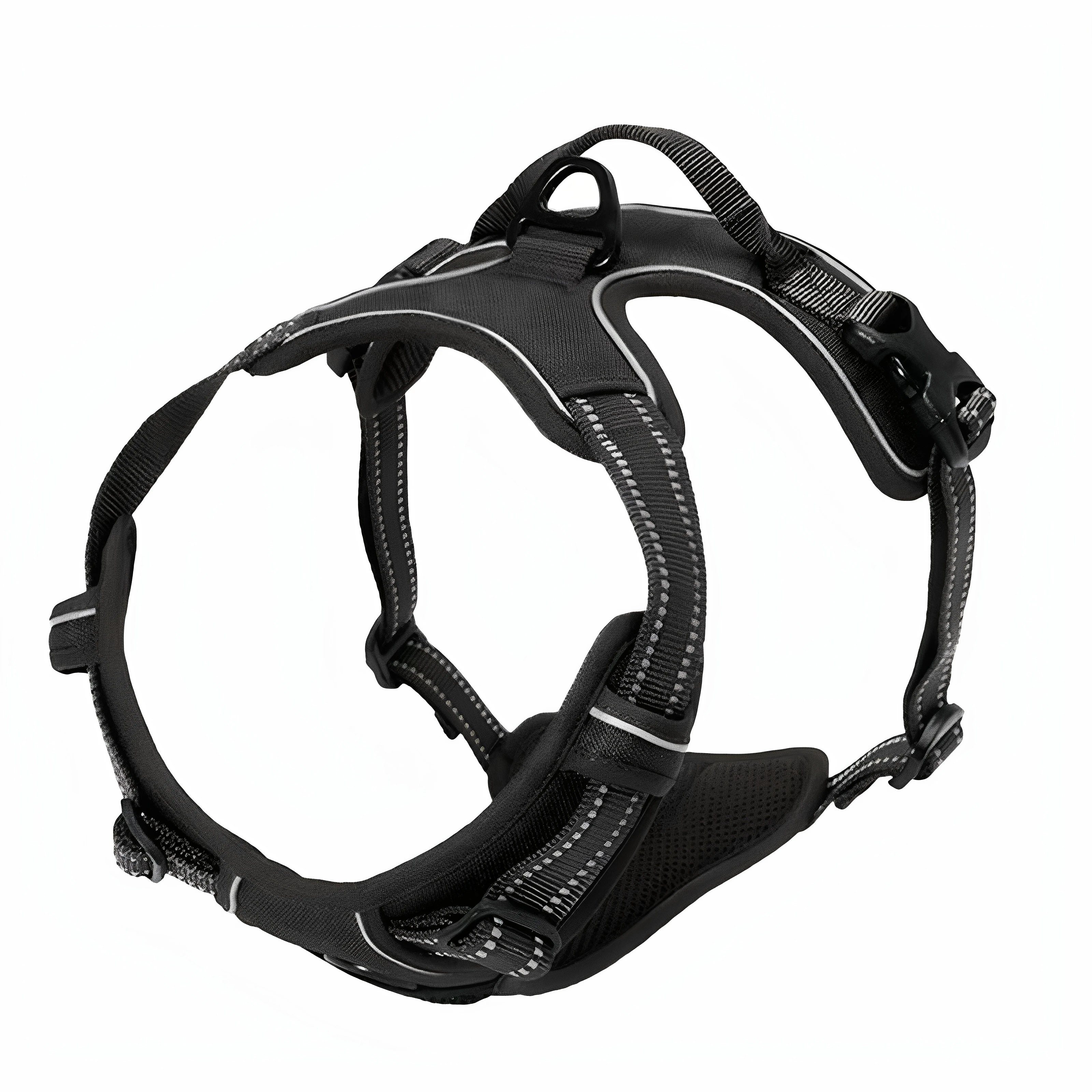 German Oak Cooling Dog Set - Escape Proof Harness Vest & Leather Collar with Anti-Chafe, Breathable for Large Dogs