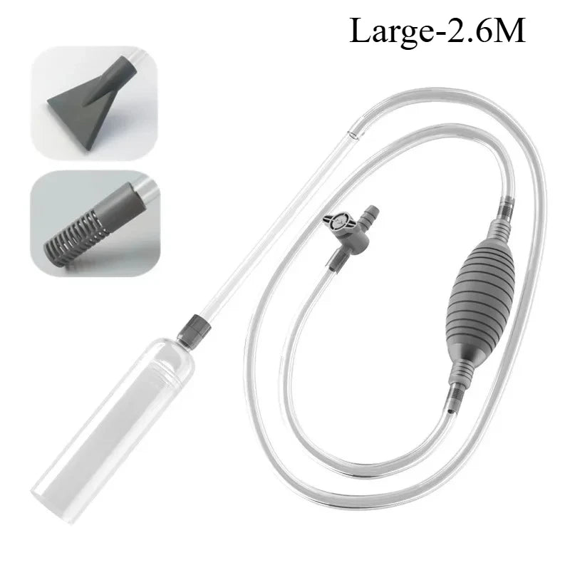 Aquarium Siphon Vacuum Cleaner Tool Set for Large Fish Tank Gravel/Sand Cleaning Water Change with Extension Tube, Fast and Easy