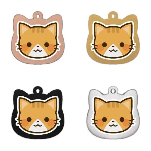 Cute Personalized Cat Tags Stainless Steel Colored Pattern Pets Cat Name Tags Pendant Engraved Keyring Kitten Accessories