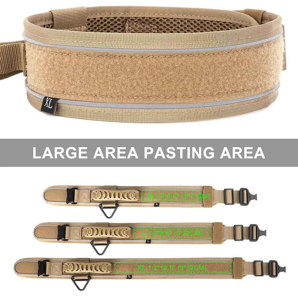 6.5cm Wide Tactical Dog Collar Adjustable, Military Nylon with Control Handle, Heavy Duty Reflective for Large Medium Dogs