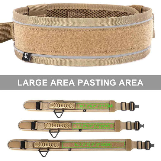 6.5cm Wide Tactical Dog Collar Adjustable, Military Nylon with Control Handle, Heavy Duty Reflective for Large Medium Dogs