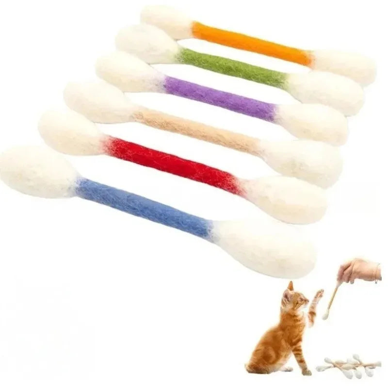 1-8Pcs Creative Large Cotton Swab Shaped Catnip Toy Giant Kitten Grinding Biting Stick Durable Teeth Cleaning And Grinding Rope