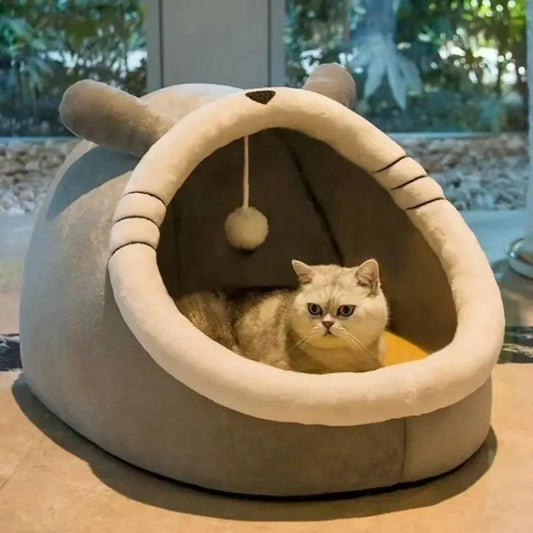 Cat Nest House for Cats Cave Foldable Removable Washable Pet Sleeping Bed Four Seasons Universal Dog Cat Nest Kittens Cave - Play Paws Toys